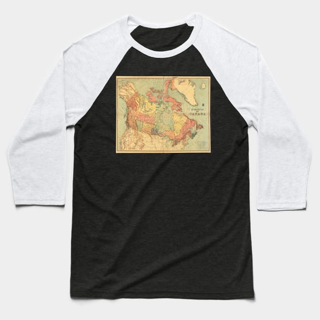 Vintage Map of Canada (1898) Baseball T-Shirt by Bravuramedia